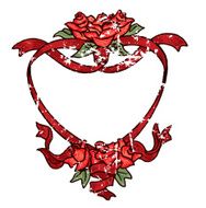 Rose and Ribbon Frame Making Heart Shape - Valentines