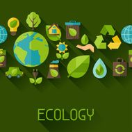 Ecology seamless pattern with environment icons N4