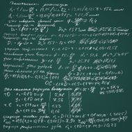 Vector chalkboard with handwritten draft calkulations N2