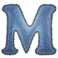 Jeans alphabet Denim letter M