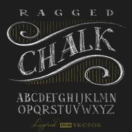 Alphabet hand drawn on chalkboard N3