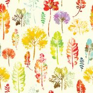 watercolor pattern of leaves seamless texture background N26
