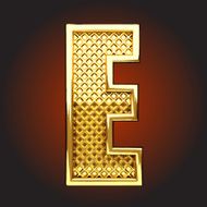 vector golden letter e N7