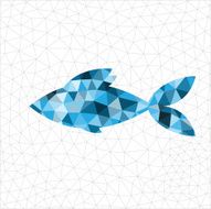 Geometric blue fish N2