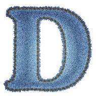Jeans alphabet Denim letter D