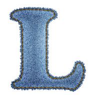 Jeans alphabet Denim letter L
