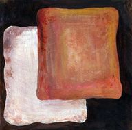 acrylic painted white and red frames on dark background
