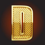 vector golden letter d N7