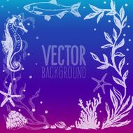 Vector background with sea life scene N2