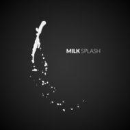 Milk splash isolated on black background N6
