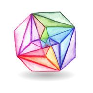 Vector Watercolor Geometric Design Element N2