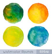 Set of Colorful watercolor circular backgrounds N2