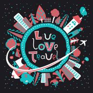 Cute and lovely cartoon travel poster