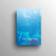 3D Abstract low poly blue bright technology vector background