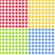 Set of Green Blue Red and Yellow Checkered Seamless Patterns N2
