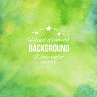 Watercolor green abstract hand drawing vector