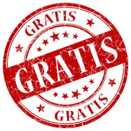 gratis round red stamp