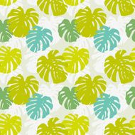 Seamless pattern with monstera leafs
