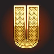 vector golden letter u N7