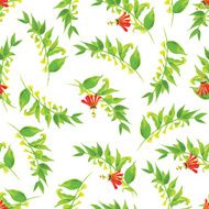 Exotic poppy watercolor seamless vector print