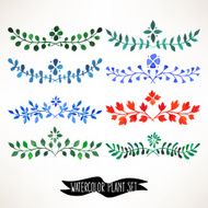 Watercolor natural borders
