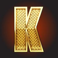 vector golden letter k N7