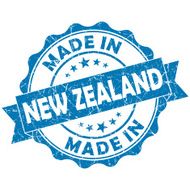 made in New Zealand blue grunge seal