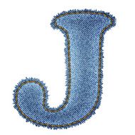 Jeans alphabet Denim letter J