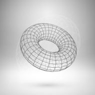 Wireframe mesh polygonal torus N4