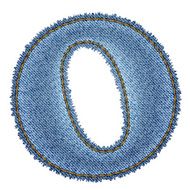 Jeans alphabet Denim letter O