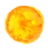 Watercolor orange round paint stain N2