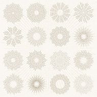 Sun Burst Line Drawings