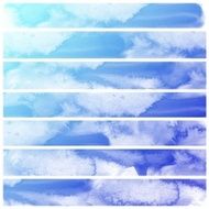 Set of Colorful water color painting background N608