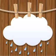White paper cloud on a clothesline