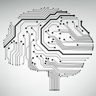 Circuit board computer brain Vector illustration N60