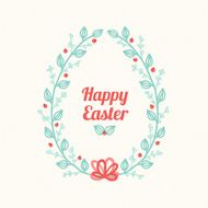 Floral wreath Easter greeting card N3