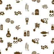 set of typical food alergens for restaurants seamless pattern eps10