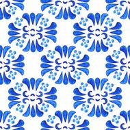 Watercolor blue floral seamless pattern N3