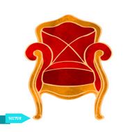 Watercolor vector vintage armchair N6