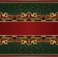 Beautiful red seamless pattern with dragons