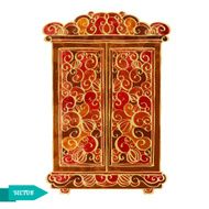 Watercolor vintage cupboard