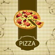 Vector Vintage Menu Card with a Pizza N2