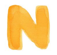 Watercolor letter N10