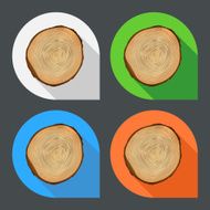 Tree growth rings flat icons