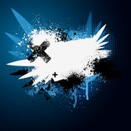 Blue and white winged grunge