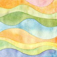 Abstract wave watercolor painted background N2