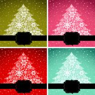 Xmas trees with banner