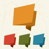 Abstract retro origami banners and speech bubbles N3