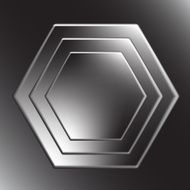 Hexagon metal background with light reflection N2