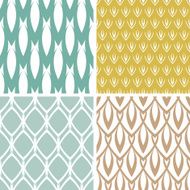 Four abstract ornamental shapes seamless patterns set N2
